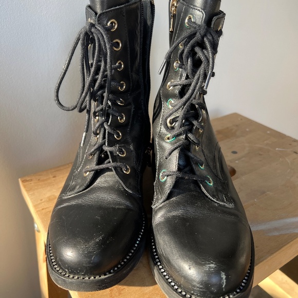 Patrizia Pepe Leather Moto Boots - Picture 3 of 6